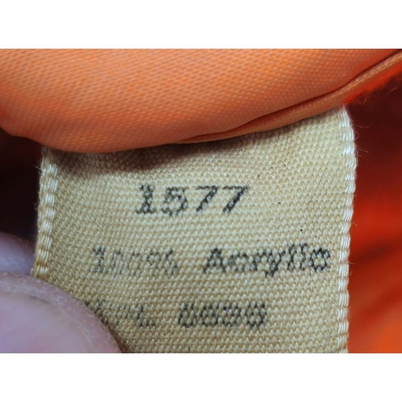 Woolrich VTG LS Shirt Acrylic Bright Orange Hunting Men's Medium Pockets Flaws‎ - Picture 7 of 15